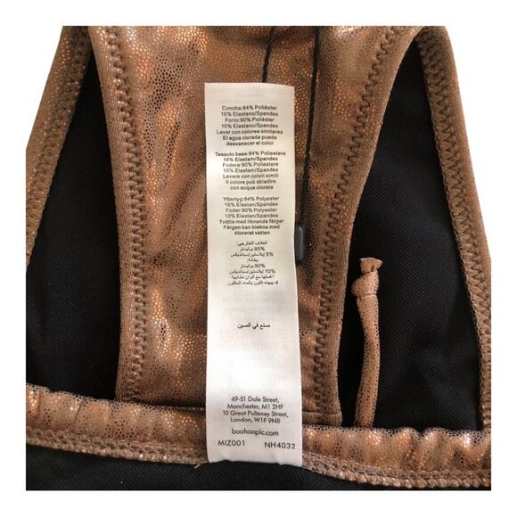 Pretty Little Things Brown Shimmer Tie Side Tanga Bikini Bottoms Size 8 - Picture 10 of 15